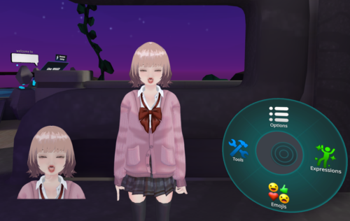 表情が混ざって変な顔になっているVRChat