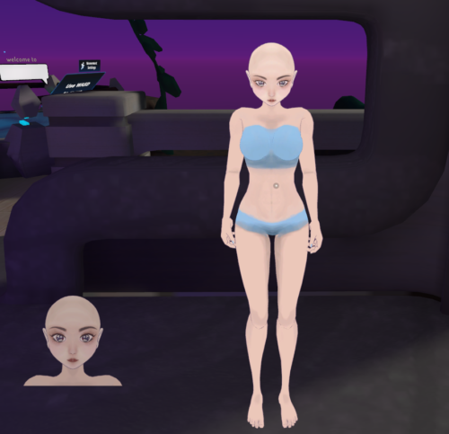 肩がギュッとしているVRChatアバター